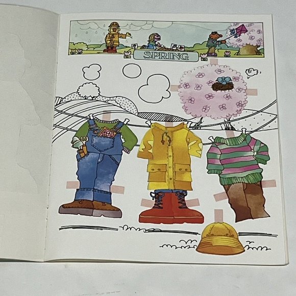 Vintage 1984 Golden Sesame Street Paper Doll Book Season Bert Ernie Prairie Dawn - Picture 13 of 16